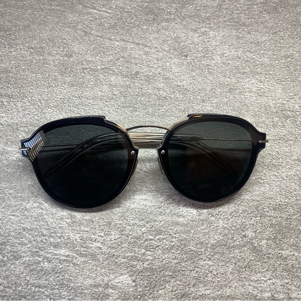 Christian Dior Eclat Women’s Round Sunglasses Black Silver RMGP9 Italy 60-13 135 - Picture 2 of 13